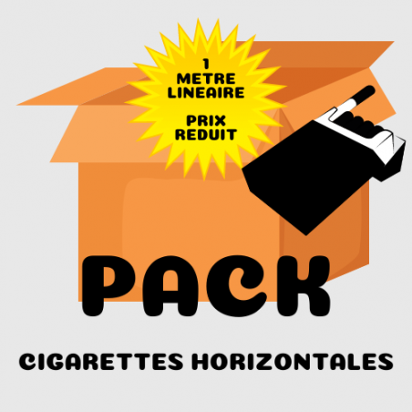 Pack de poussoirs 1 mètre linéaire pour pour paquets de cigarettes horizontaux