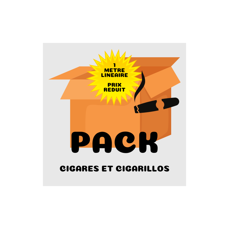Pack conçu pour 1 mètre linéaire de cigares et cigarillos soit 15 facing