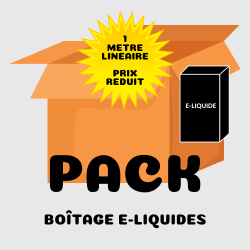 Pack conçu pour 1 mètre linéaire de boîtages de e-liquides.