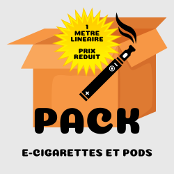 Pack conçu pour  mètre linéaire de e-cigarettes et pods.