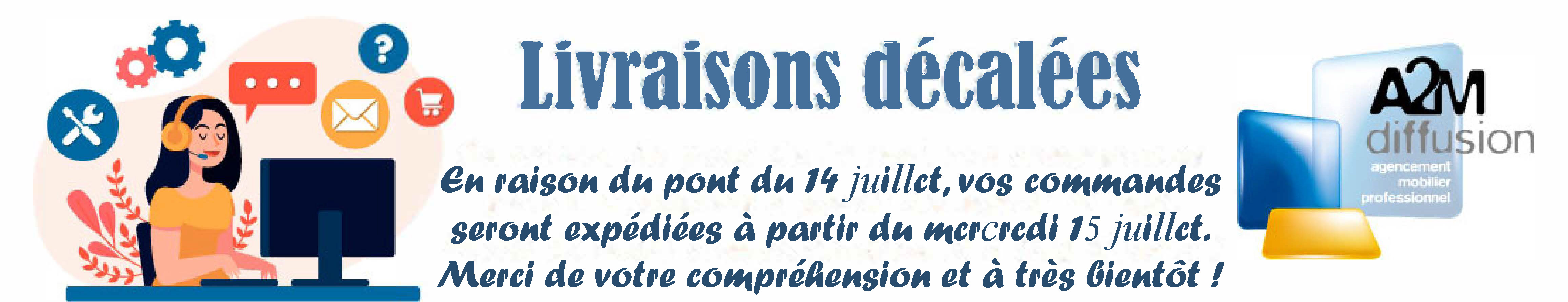 En raison du pont du 14 juillet, les commandes seront expédiées à partir du mercredi 15 juillet. Merci de votre compréhension et à très bientôt !