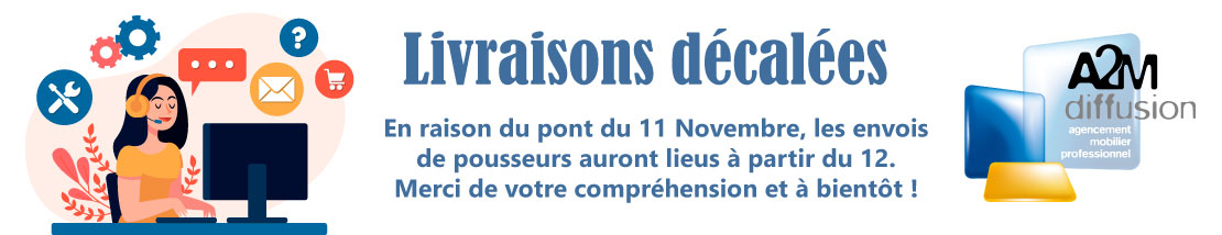 En raison du pont du 11 Novembre, les envois de pousseurs auront lieus à partir du 12. Merci de votre compréhension et à bientôt !